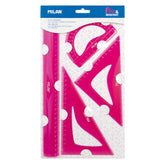 JUEGO DE REGLAS MILAN 30 CM FLEXIBLE ROSA | 24 UNIDADES | (MILAN)